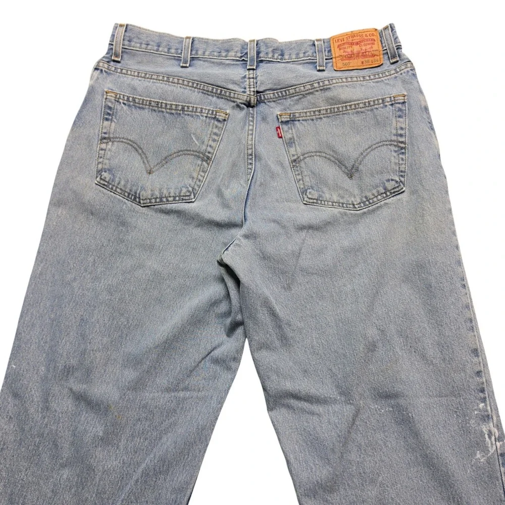 Grunge Skate Distressed Comfort Fit Jeans Mens 38x34 Light Wash Levi's 560